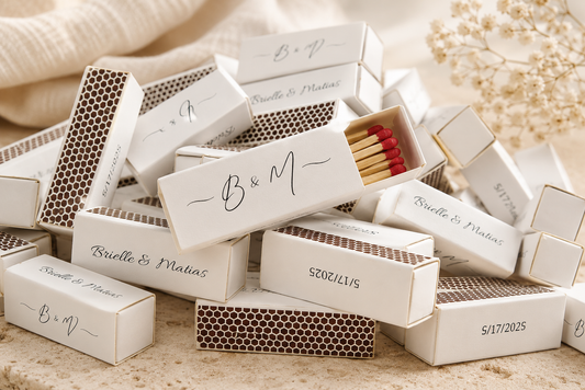 Personalized Wedding Matchboxes – Set of 10 - 2" | Design 3