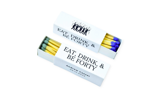 Custom Matchboxes - Set of 10 Personalized Customizable Birthday Matchboxes – Fun Design – Colorful Matchsticks – Perfect for Birthday Favors