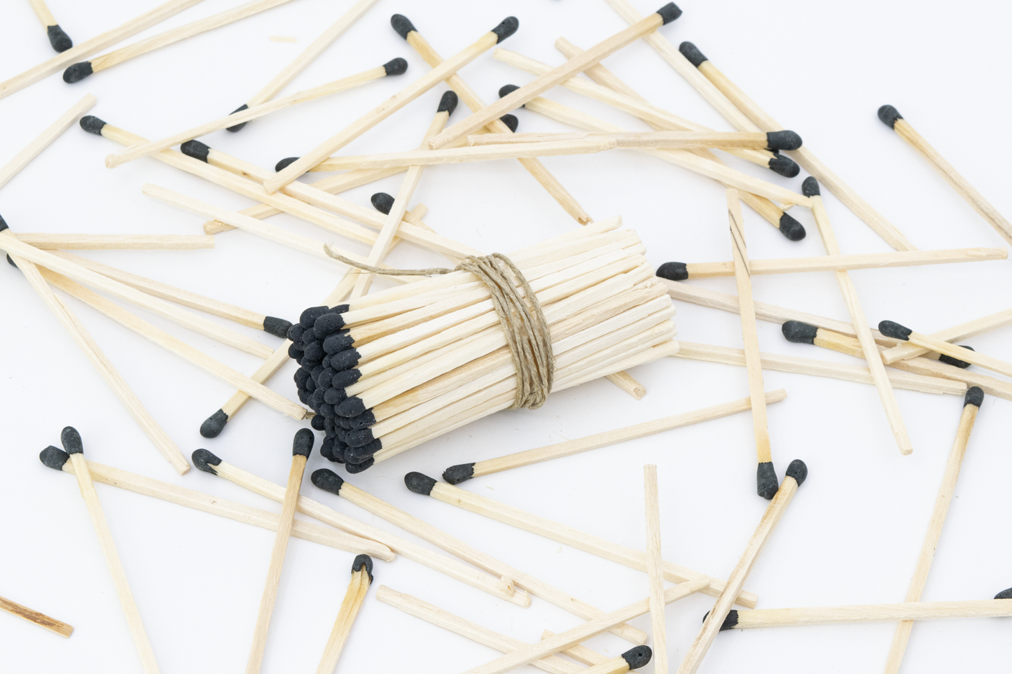 3" Long Wooden Matchstick Bundles - Black Matches