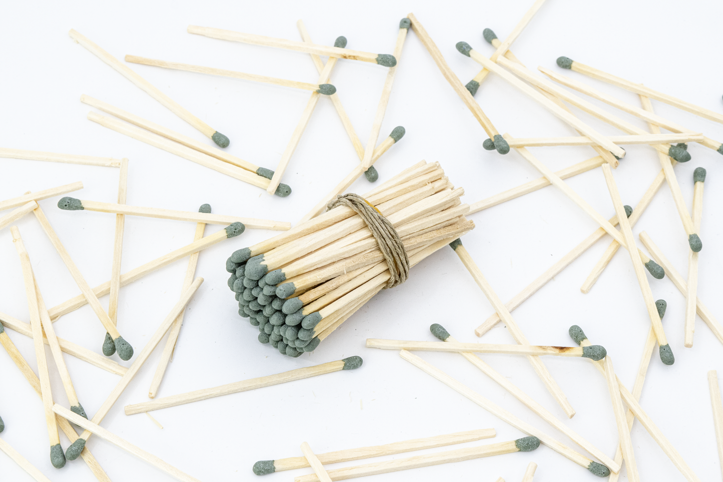 3" Long Wooden Matchstick Bundles - Dark Green Matches