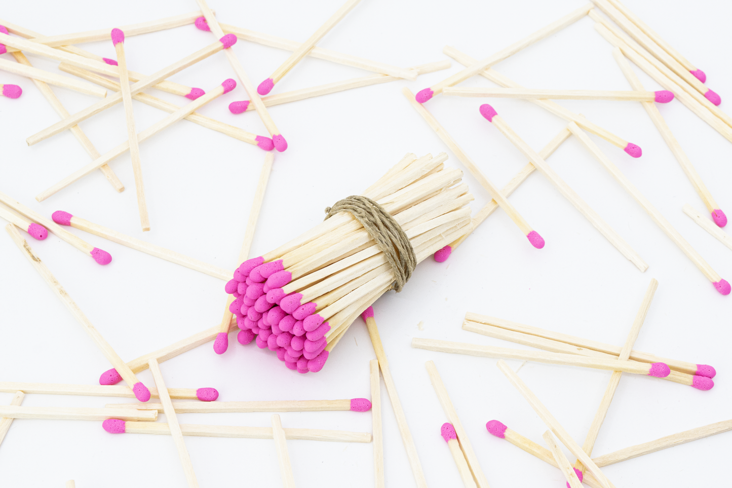 3" Long Wooden Matchstick Bundles - Pink Matches