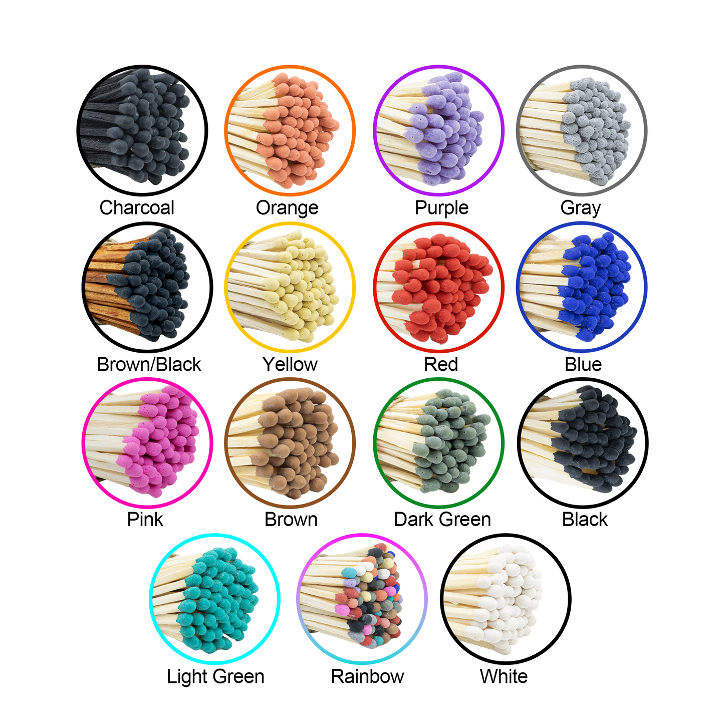 2" Dark Green Tip Wooden Matchsticks - Safety Matches, Bulk, Loose, 2 Inches Wholesale