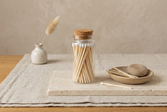 3" White Match Bottle Jar with Striker