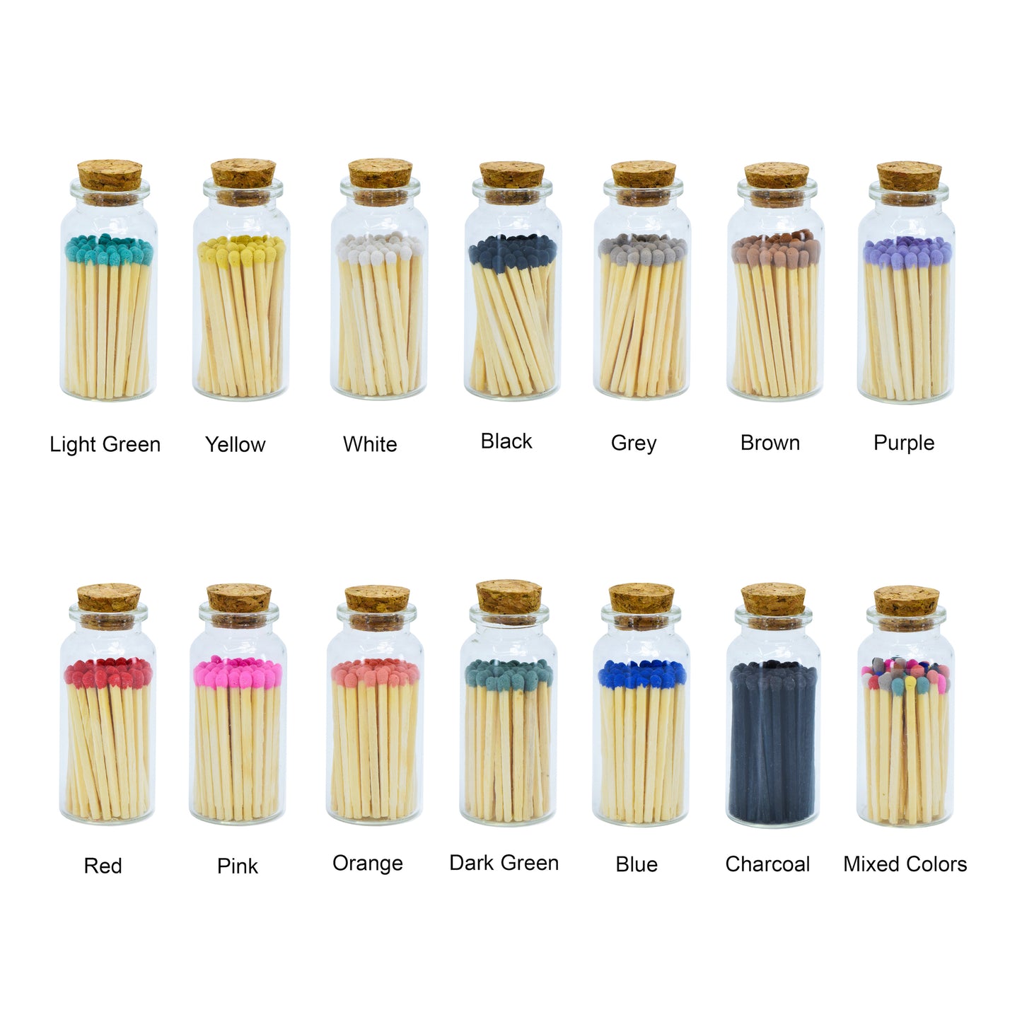 2" Inch Matchsticks in a Decorative Cork Vial glass - Matches Bottle Matchsticks - 20 or 40 Matches Bottles