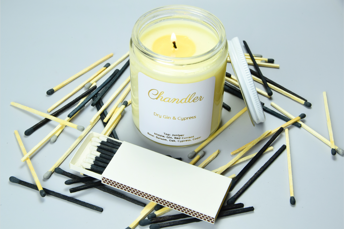 3" Inch Long Wooden Matchsticks in a Blank Matchbox with White / Black Matchboxes Colorful Tips - 16 Matchsticks - Gift- Wedding Favor