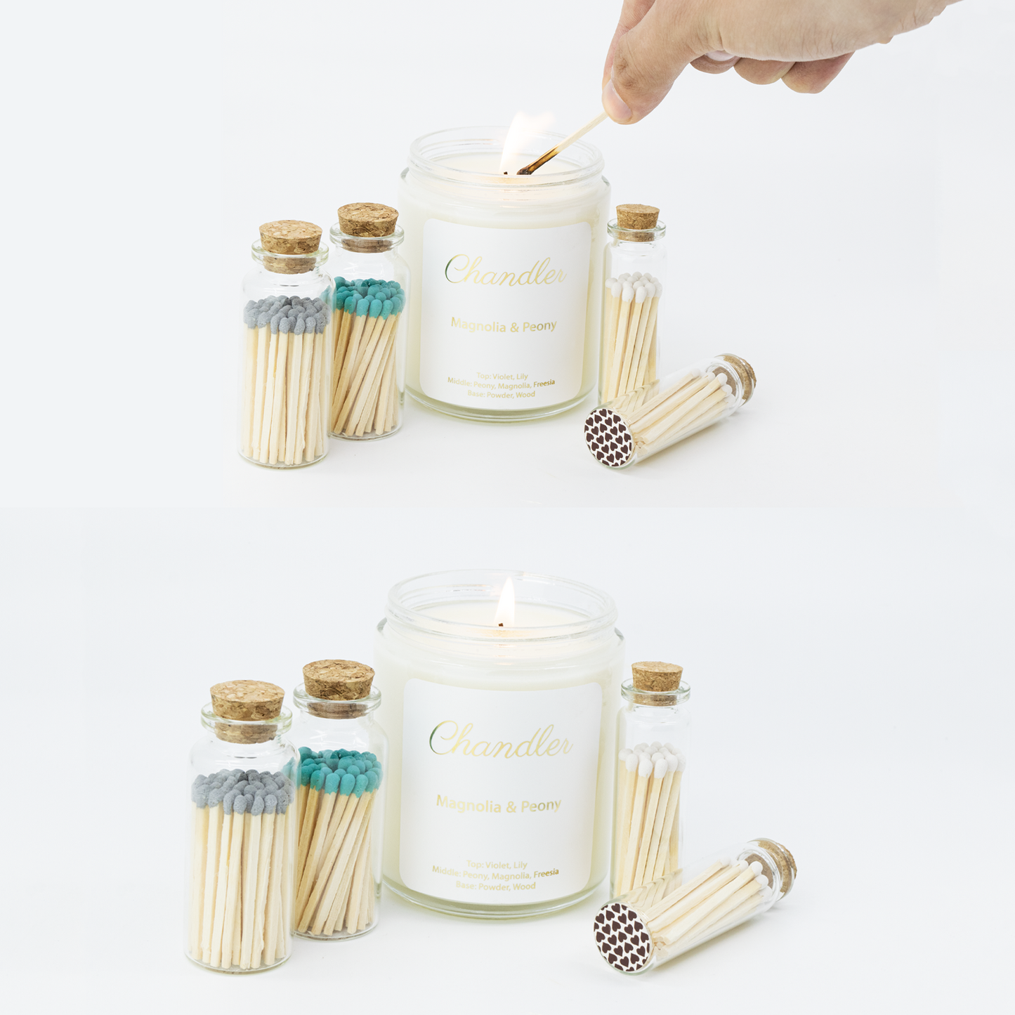 2" Inch Matchsticks in a Decorative Cork Vial glass - Matches Bottle Matchsticks - 20 or 40 Matches Bottles