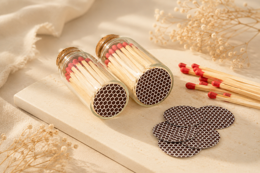 1.5" Round Adhesive Match Striker Stickers for Safety Matches