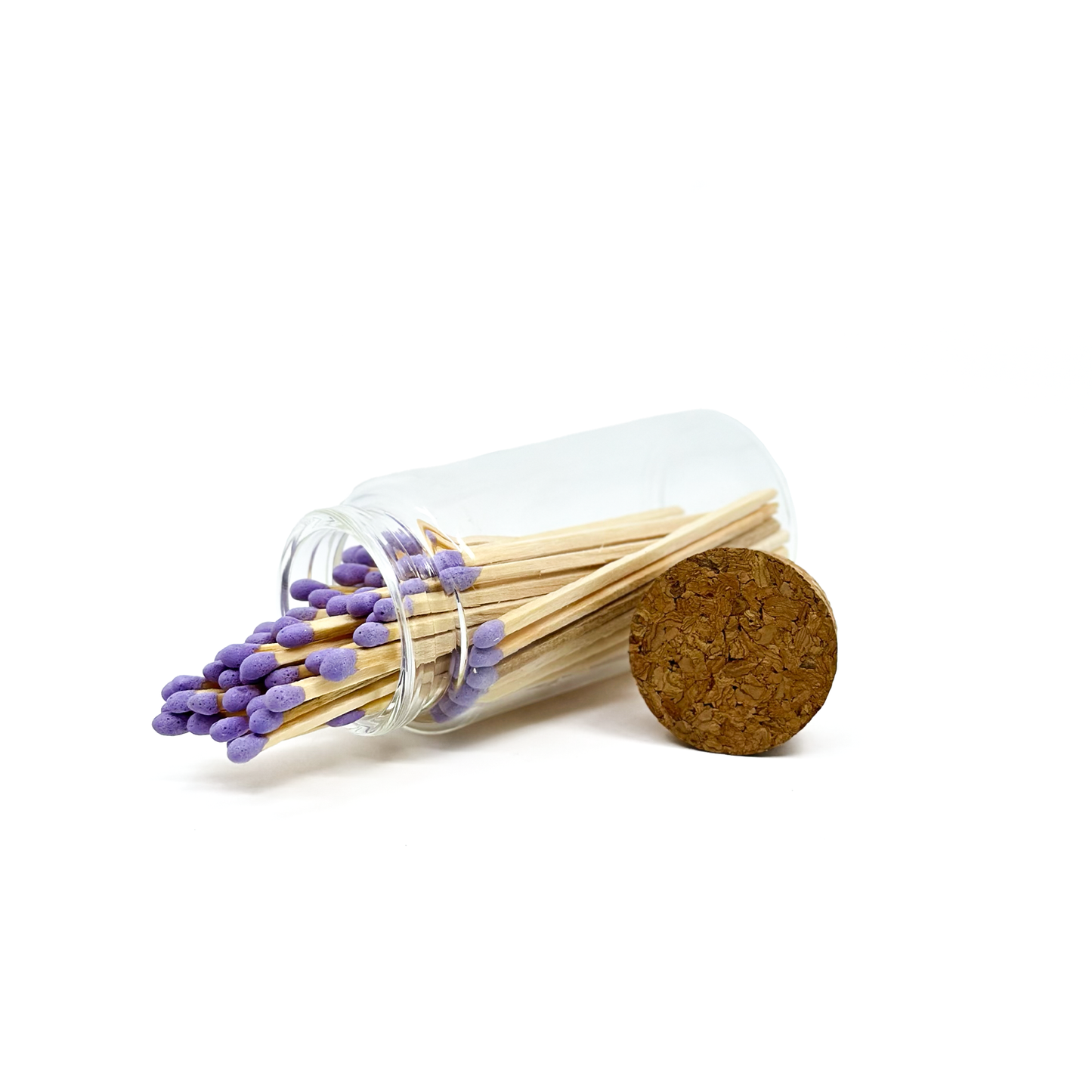 Purple Safety Matches in Jar - Strike On Bottle Glass Jar 3" Inch Matchsticks