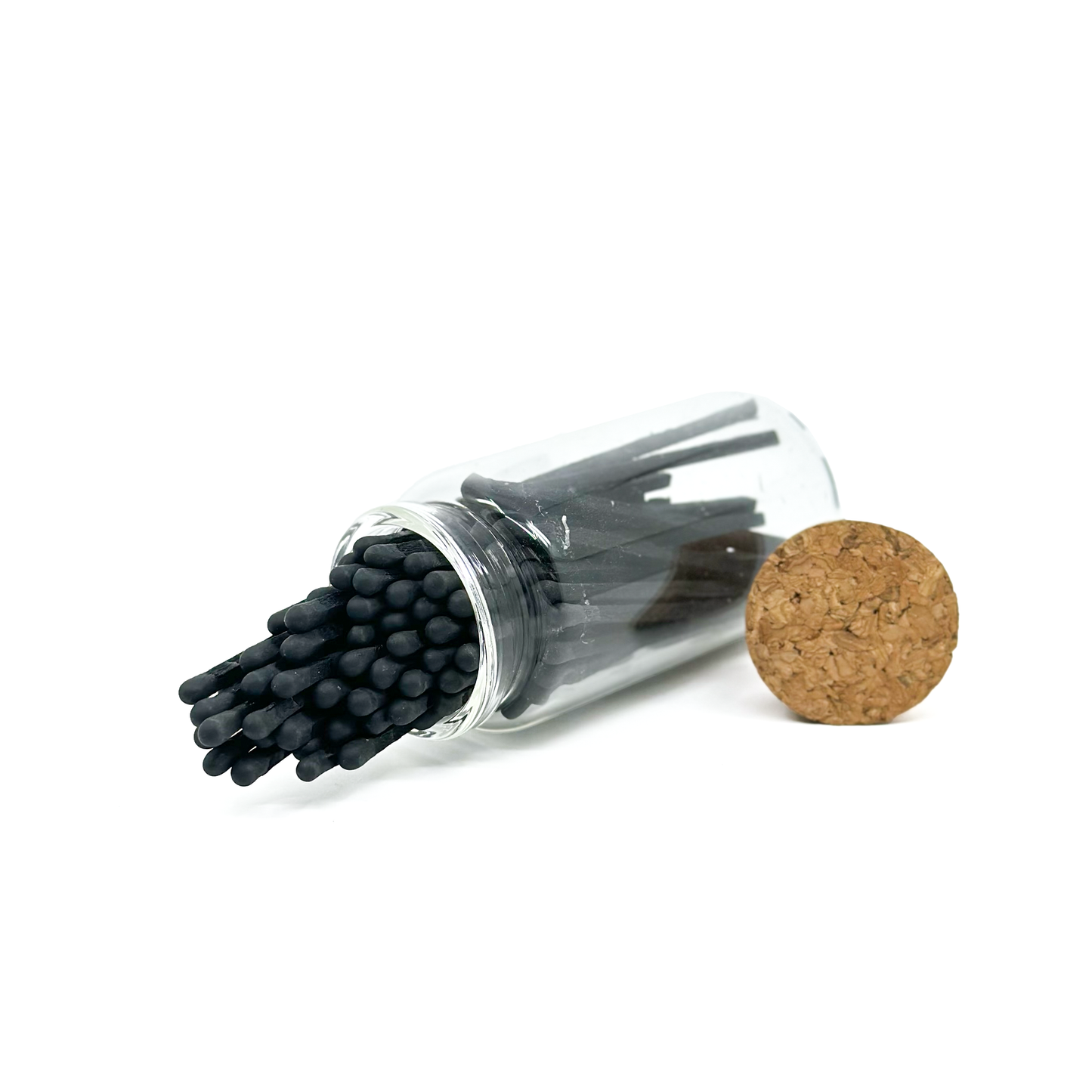 Charcoal Safety Matches in Jar - Strike On Bottle Glass Jar 3" Inch Matchsticks