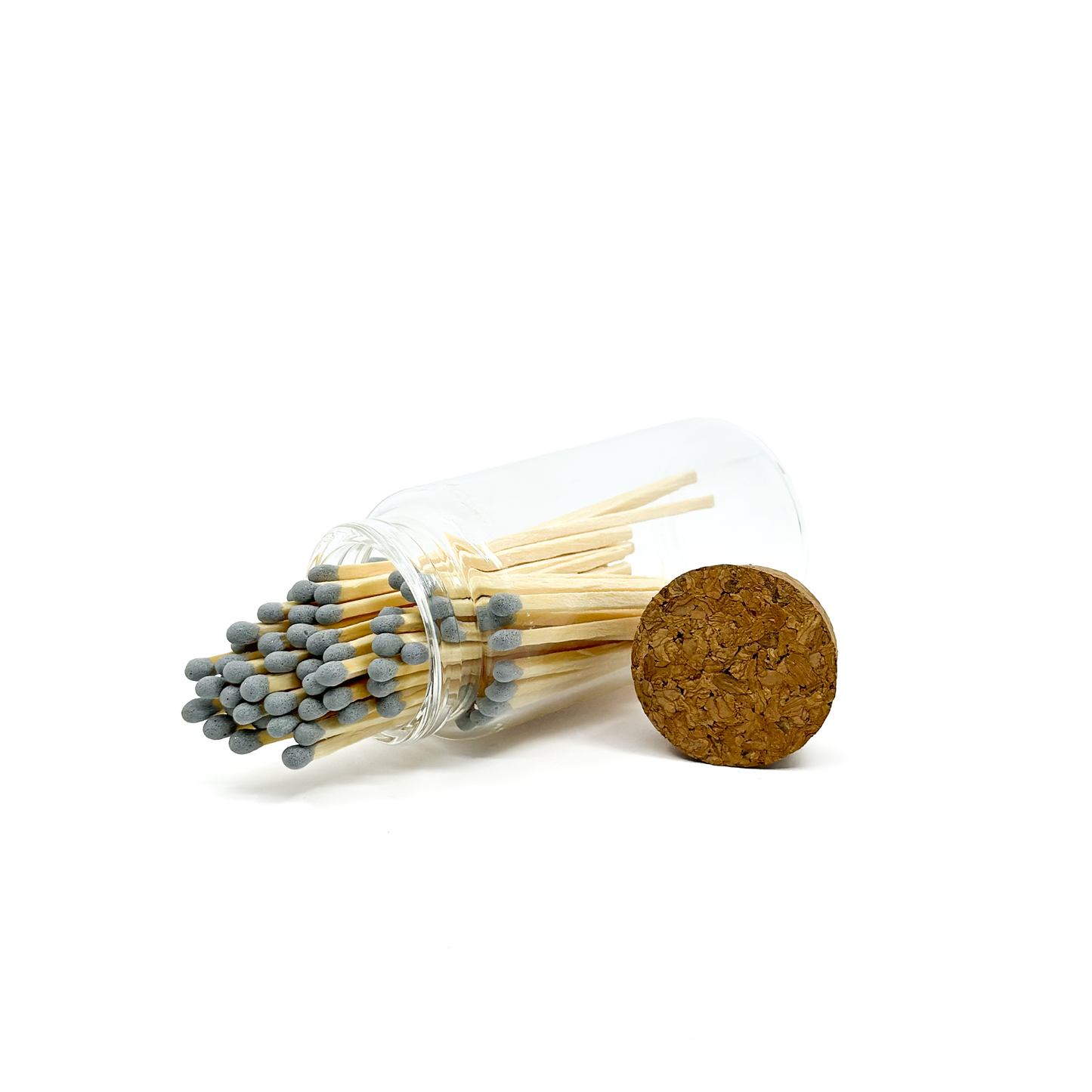 Gray Safety Matches in Jar - Strike On Bottle Glass Jar 3" Inch Matchsticks