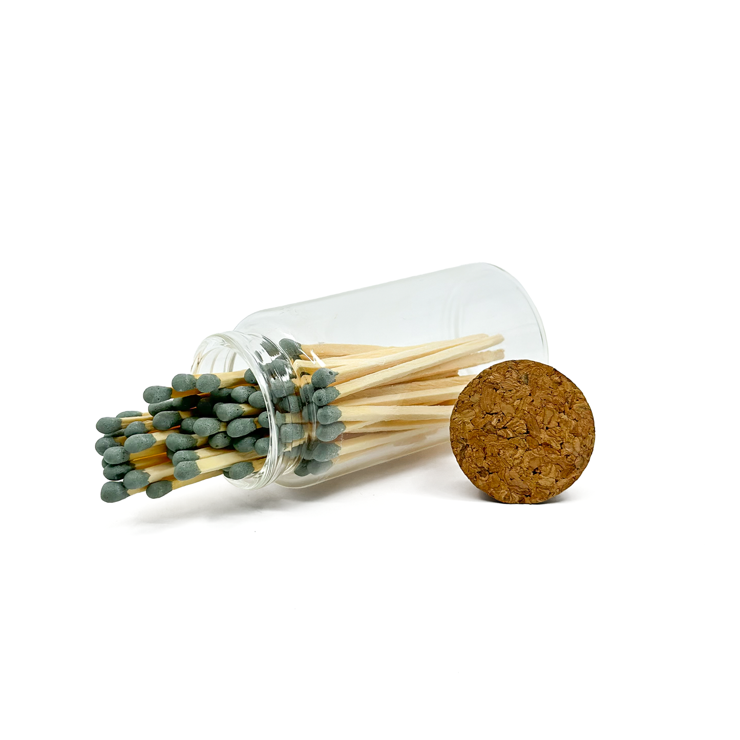Dark Green Safety Matches in Jar - Strike On Bottle Glass Jar 3" Inch Matchsticks