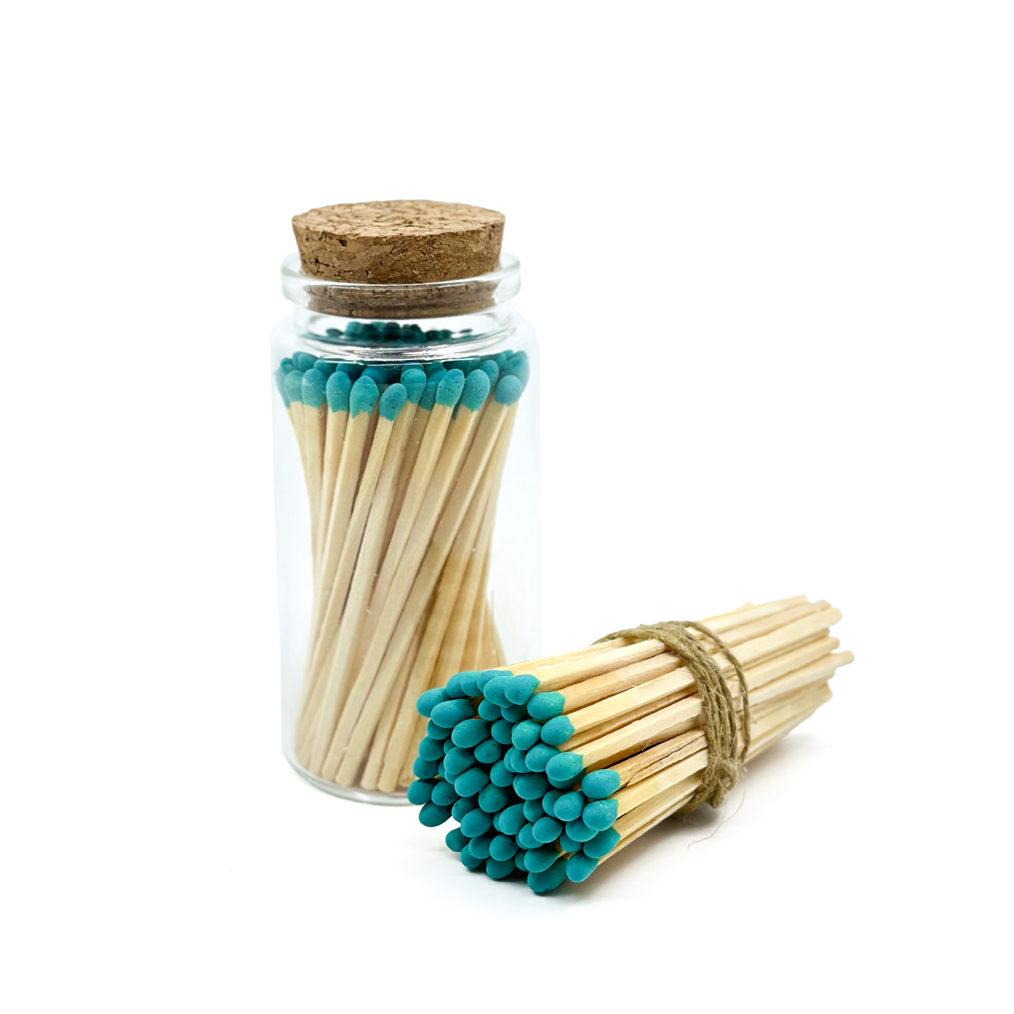 Light Green Safety Matches in Jar - Strike On Bottle Glass Jar 3" Inch Matchsticks