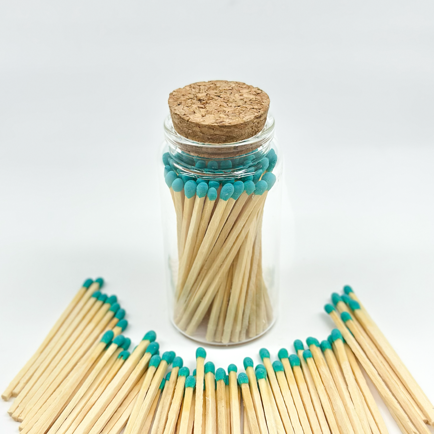 Light Green Safety Matches in Jar - Strike On Bottle Glass Jar 3" Inch Matchsticks