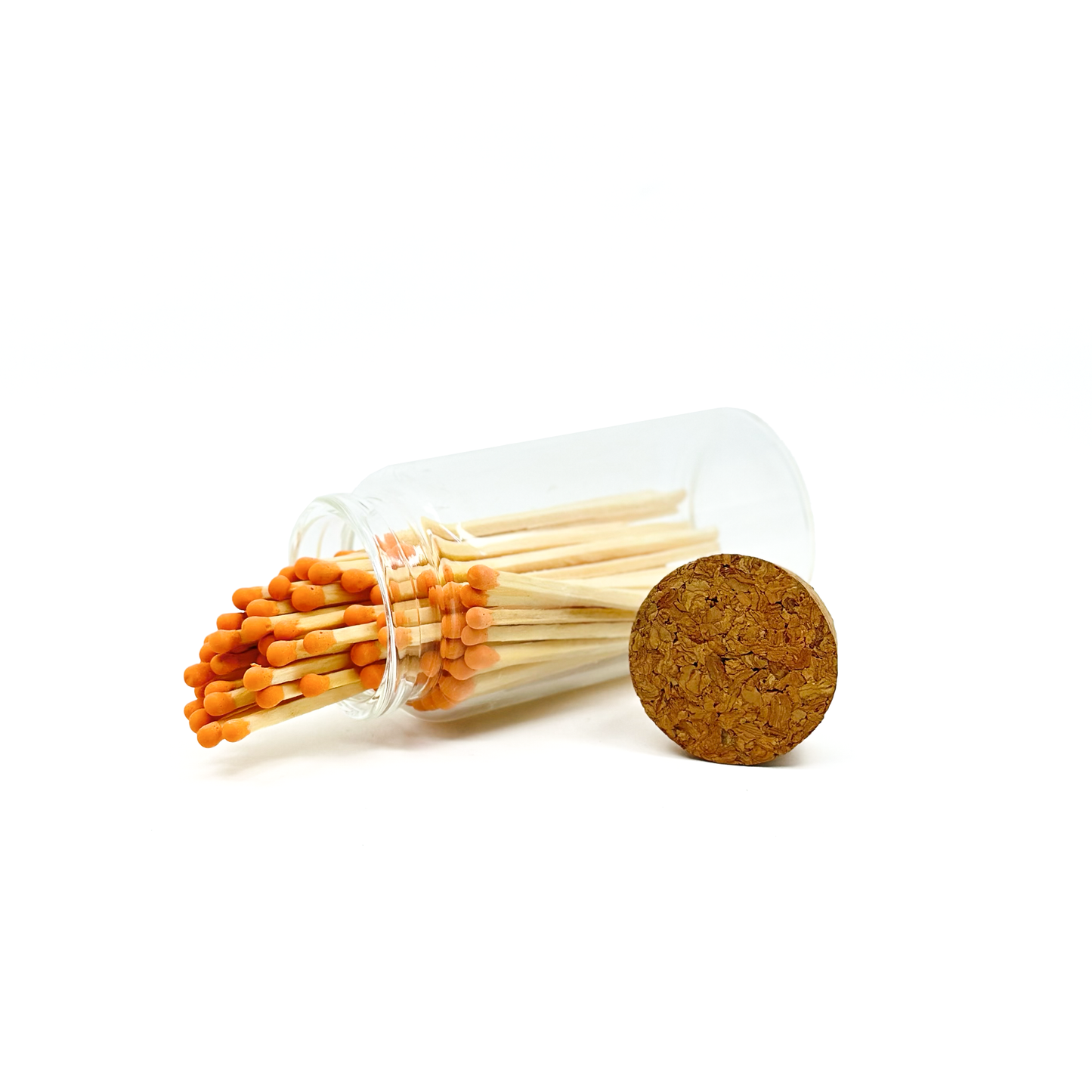 Orange Safety Matches in Jar - Strike On Bottle Glass Jar 3" Inch Matchsticks