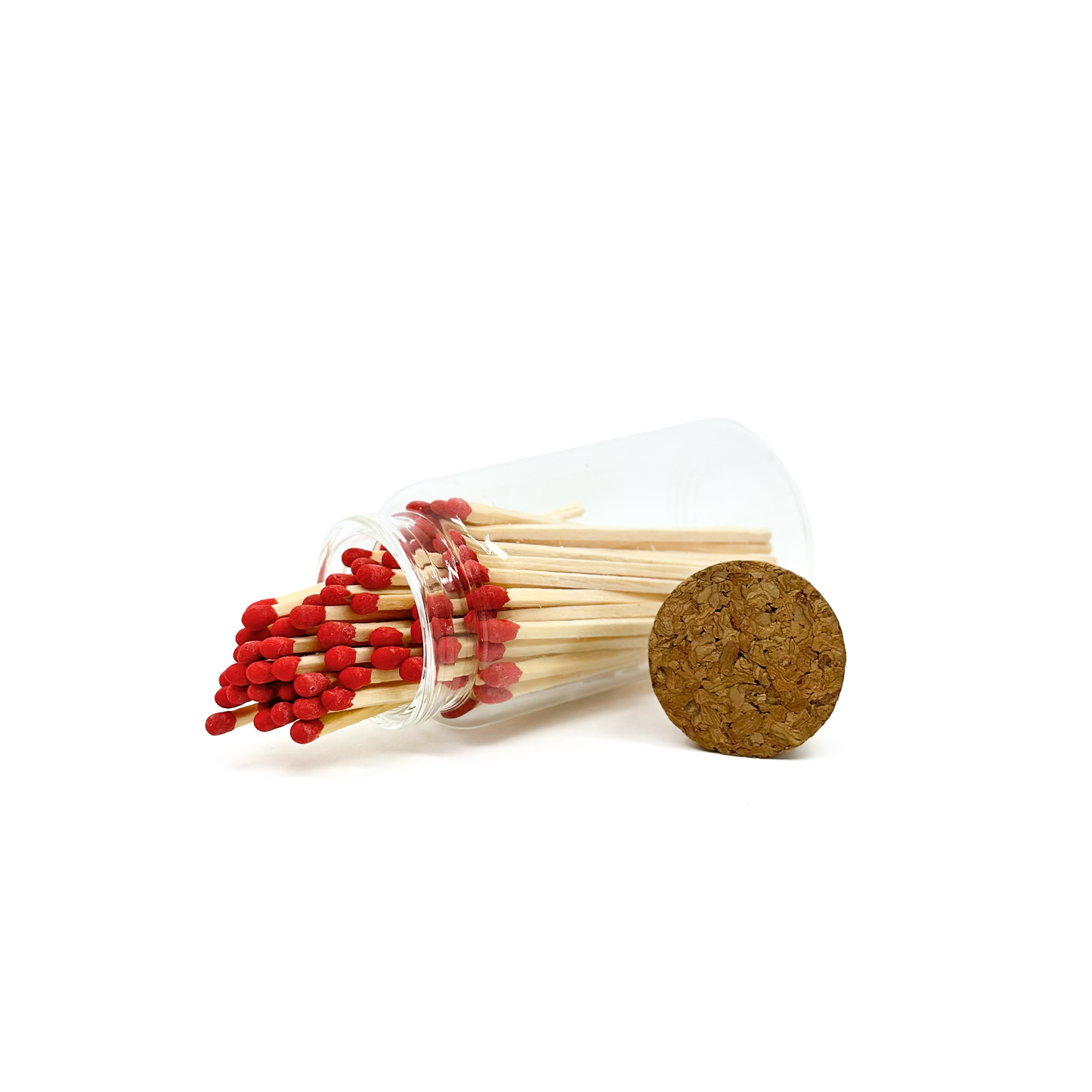 Red Safety Matches in Jar - Strike On Bottle Glass Jar 3" Inch Matchsticks