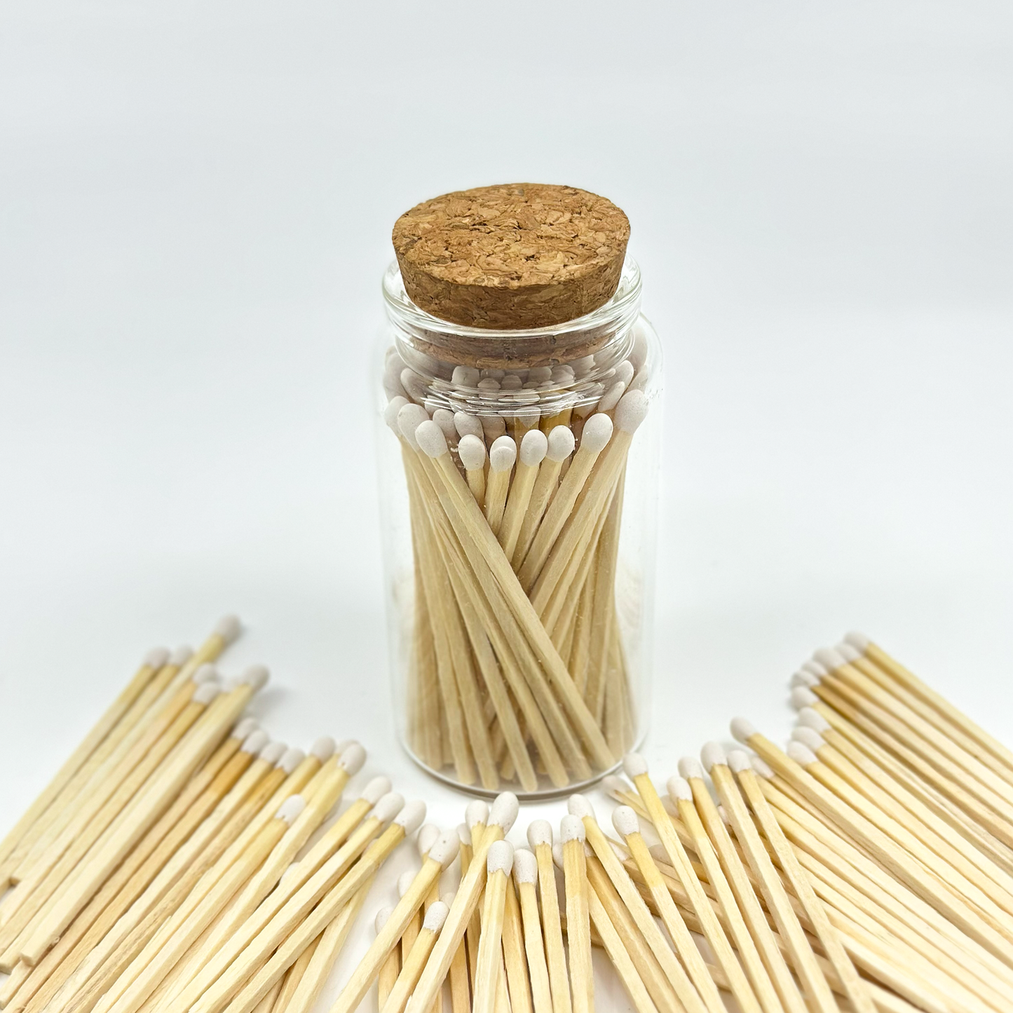 White Safety Matches in Jar - Strike On Bottle Glass Jar 3" Inch Matchsticks