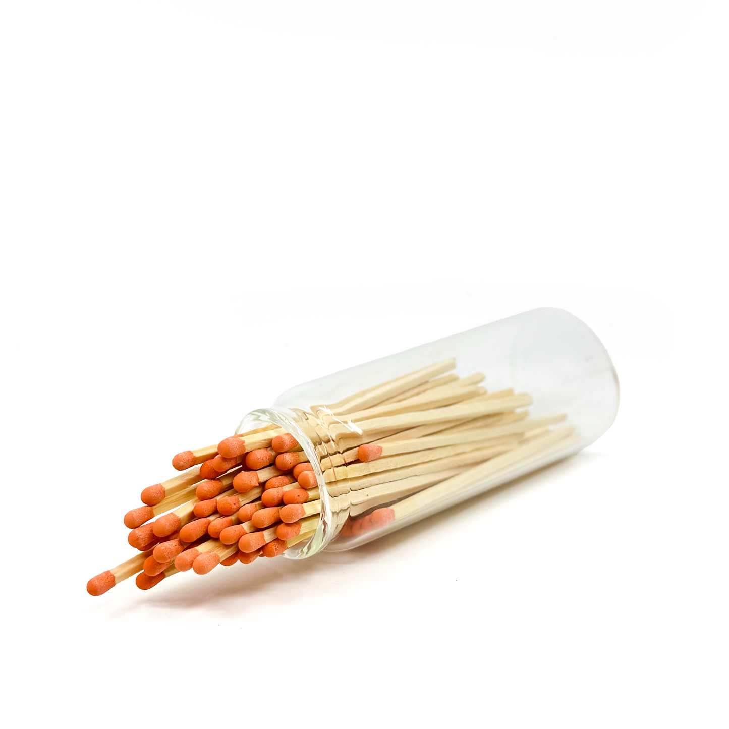 Orange Safety Matches in Jar - Strike On Bottle Glass Jar 4" Inch Matchsticks