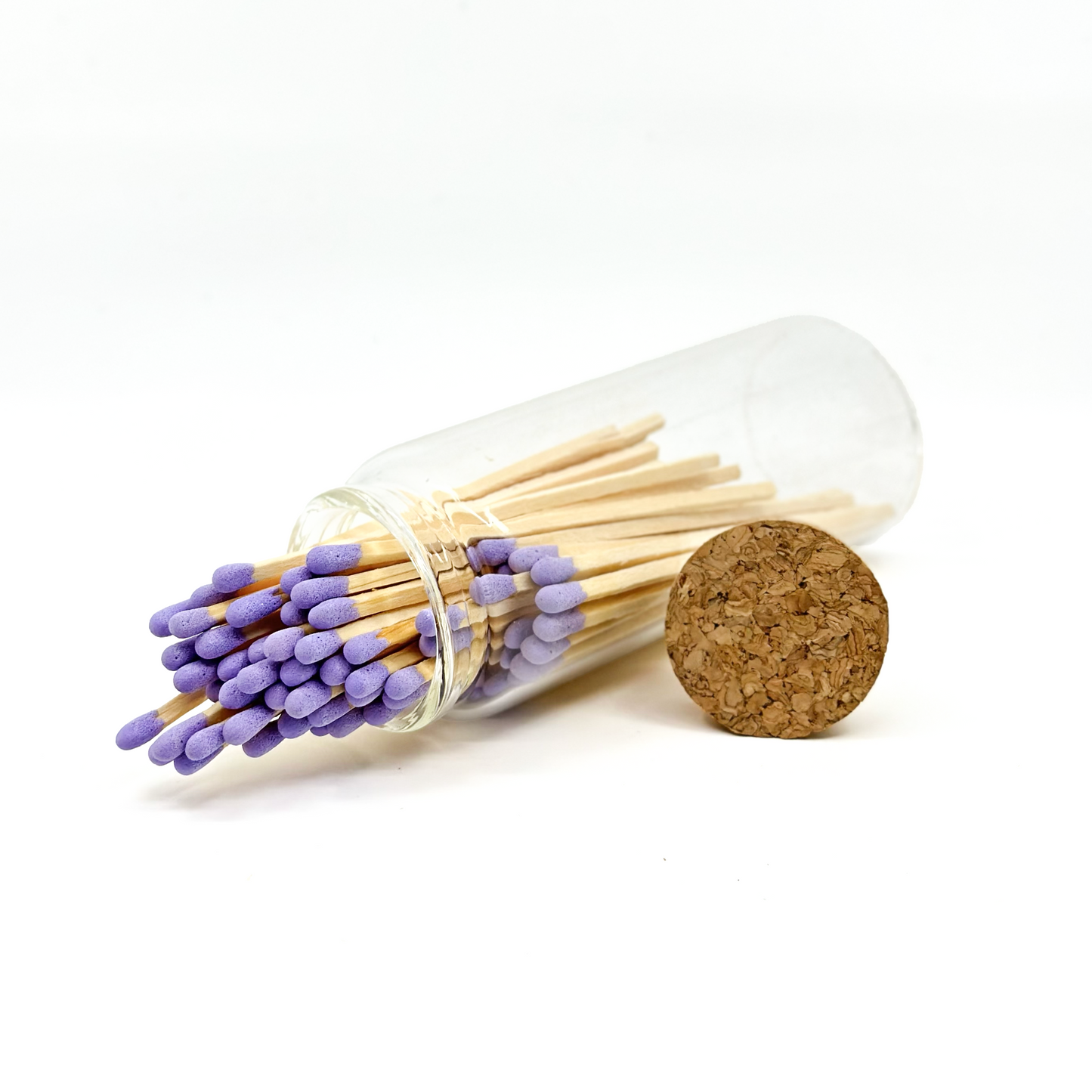 Purple Safety Matches in Jar - Strike On Bottle Glass Jar 4" Inch Matchsticks