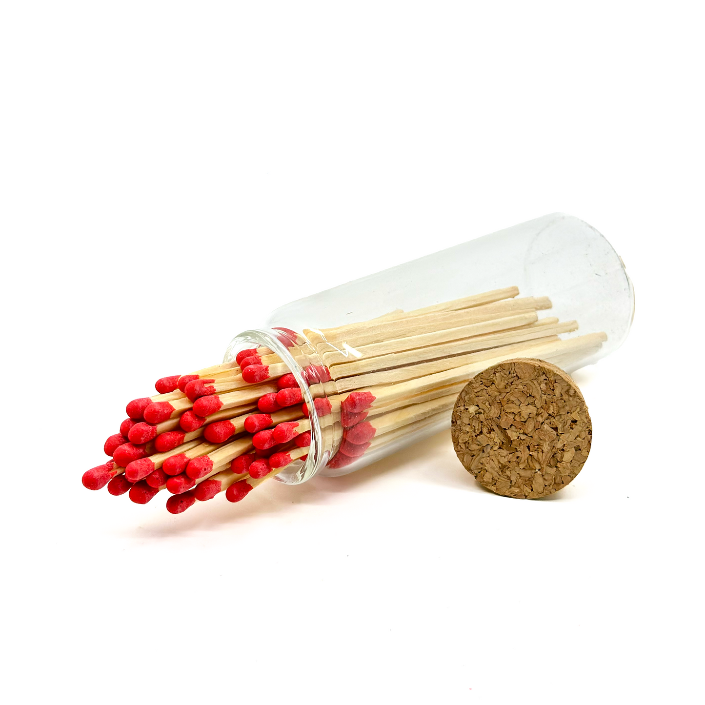Red Safety Matches in Jar - Strike On Bottle Glass Jar 4" Inch Matchsticks