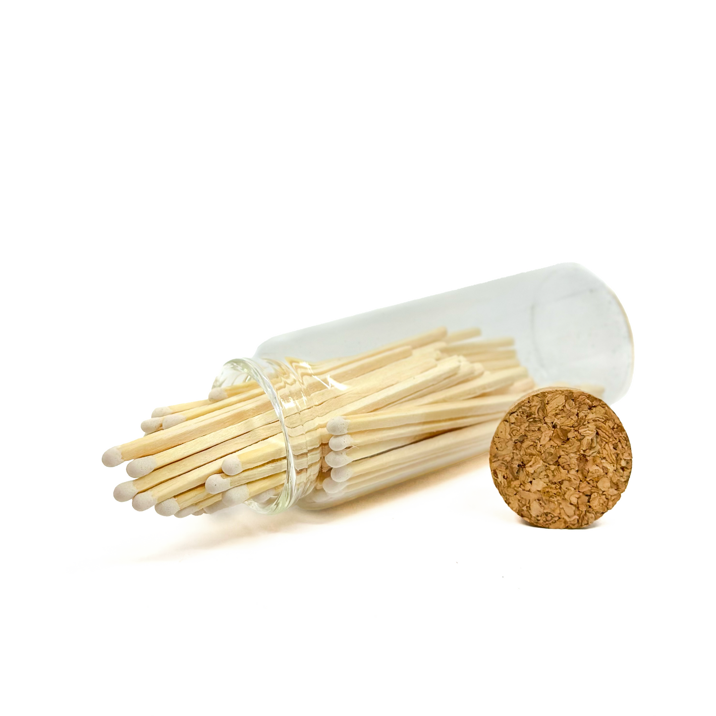 White Safety Matches in Jar - Strike On Bottle Glass Jar 4" Inch Matchsticks