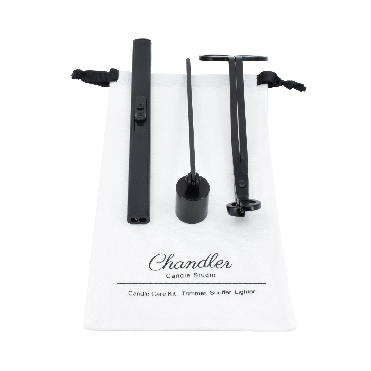 Candle Tools Set - Candle Care Kit Long Windproof Lighter Candle Snuffer Trimmer Electric Plasma USB Rechargeable or Butane Lighter - Chandler Studio