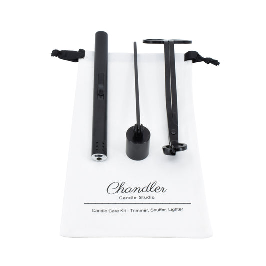 Candle Tools Set - Candle Care Kit Long Windproof Lighter Candle Snuffer Trimmer Electric Plasma USB Rechargeable or Butane Lighter - Chandler Studio