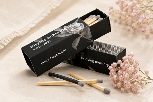 Personalized Funeral - Memorial Matchboxes – Set of 10 - 2" | Design 1