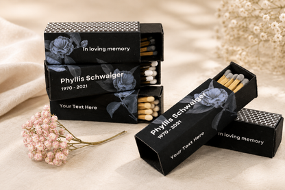 Personalized Funeral - Memorial Matchboxes – Set of 10 - 2" | Design 1