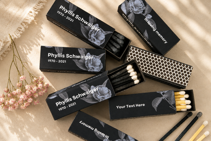 Personalized Funeral - Memorial Matchboxes – Set of 10 - 2" | Design 1