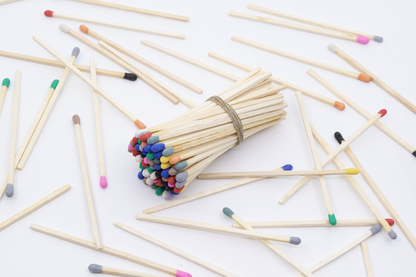 4-Inch Loose Matchsticks – Mix Colors Tip Wooden Safety Matches