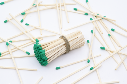 4-Inch Loose Matchsticks – Light Green Tip Wooden Safety Matches