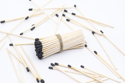 4-Inch Loose Matchsticks – Black Tip Wooden Safety Matches