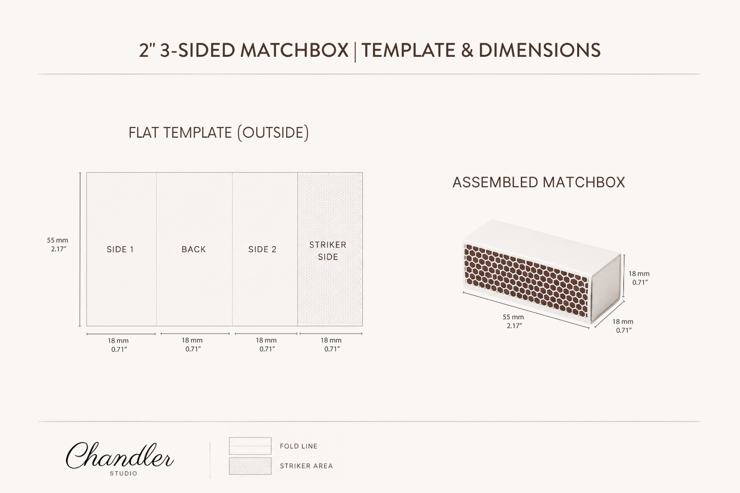 2" Blank 3-Sided Matchboxes – Filled with Matches