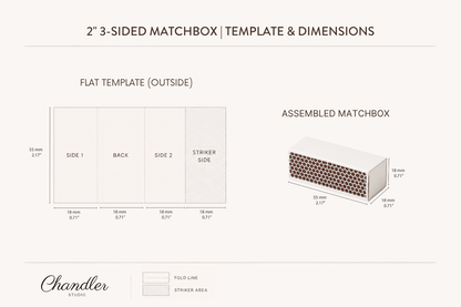 2" Blank 3-Sided Matchboxes – Filled with Matches