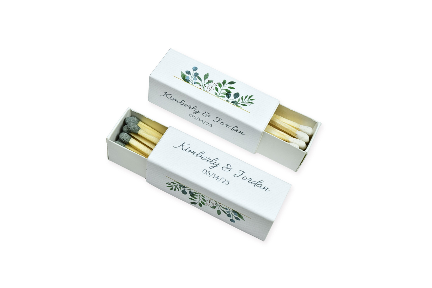 Custom Matchboxes - Set of 10 Personalized 2" Inch Long Colorful Matchsticks for Weddings – Unique Wedding Favor and Gift - Wedding Design 5
