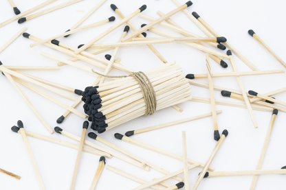 3-Inch Loose Matchsticks – Black Tip Wooden Safety Matches