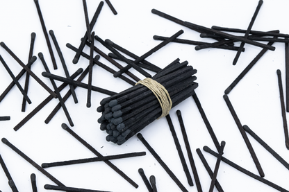 3-Inch Loose Matchsticks – Black Stem/Black Tip Wooden Safety Matches