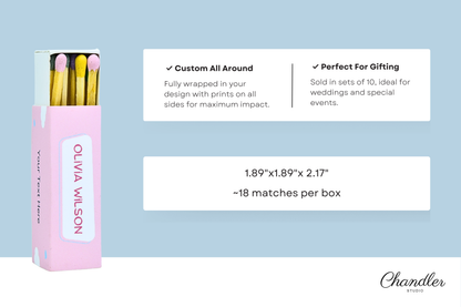 Personalized Baby Shower Matchboxes – Set of 10 -  2" | Design 2