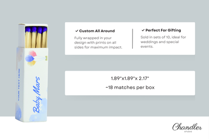 Personalized Baby Shower Matchboxes – Set of 10 - 2" | Design 4