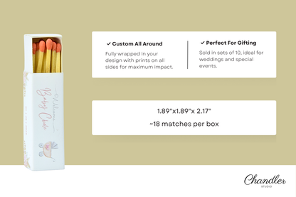 Personalized Baby Shower Matchboxes – Set of 10 -  2" | Design 1