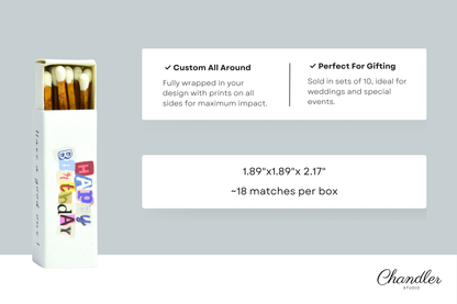 Personalized Birthday Matchboxes – Set of 10 -  2" | Design 1