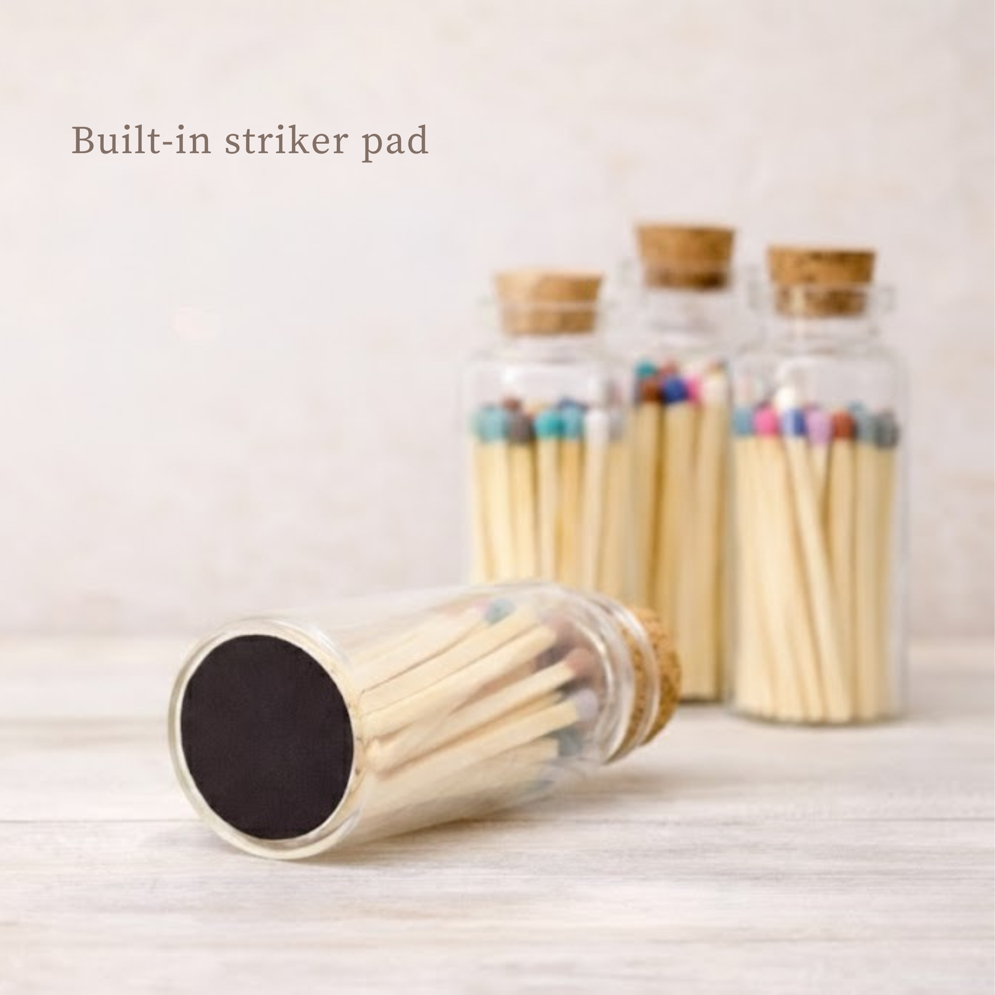 Little Match Bottles – Wedding Match Bottle – Decorative Match Jar with Striker Bottom