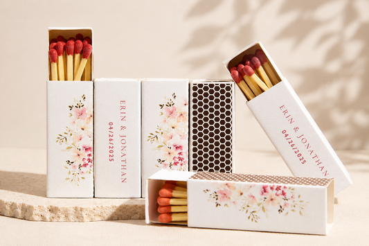Personalized Wedding Matchboxes – Set of 10 -  2" | Design 1