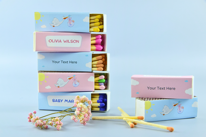 Personalized Baby Shower Matchboxes – Set of 10 -  2" | Design 2