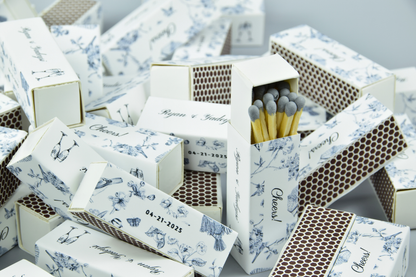 Personalized Wedding Matchboxes – Set of 10 -  2" | Design 6