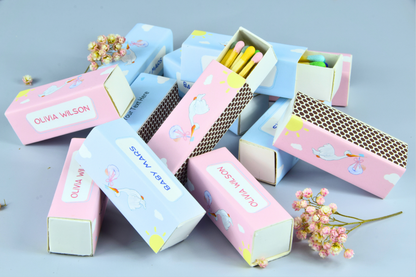 Personalized Baby Shower Matchboxes – Set of 10 -  2" | Design 2