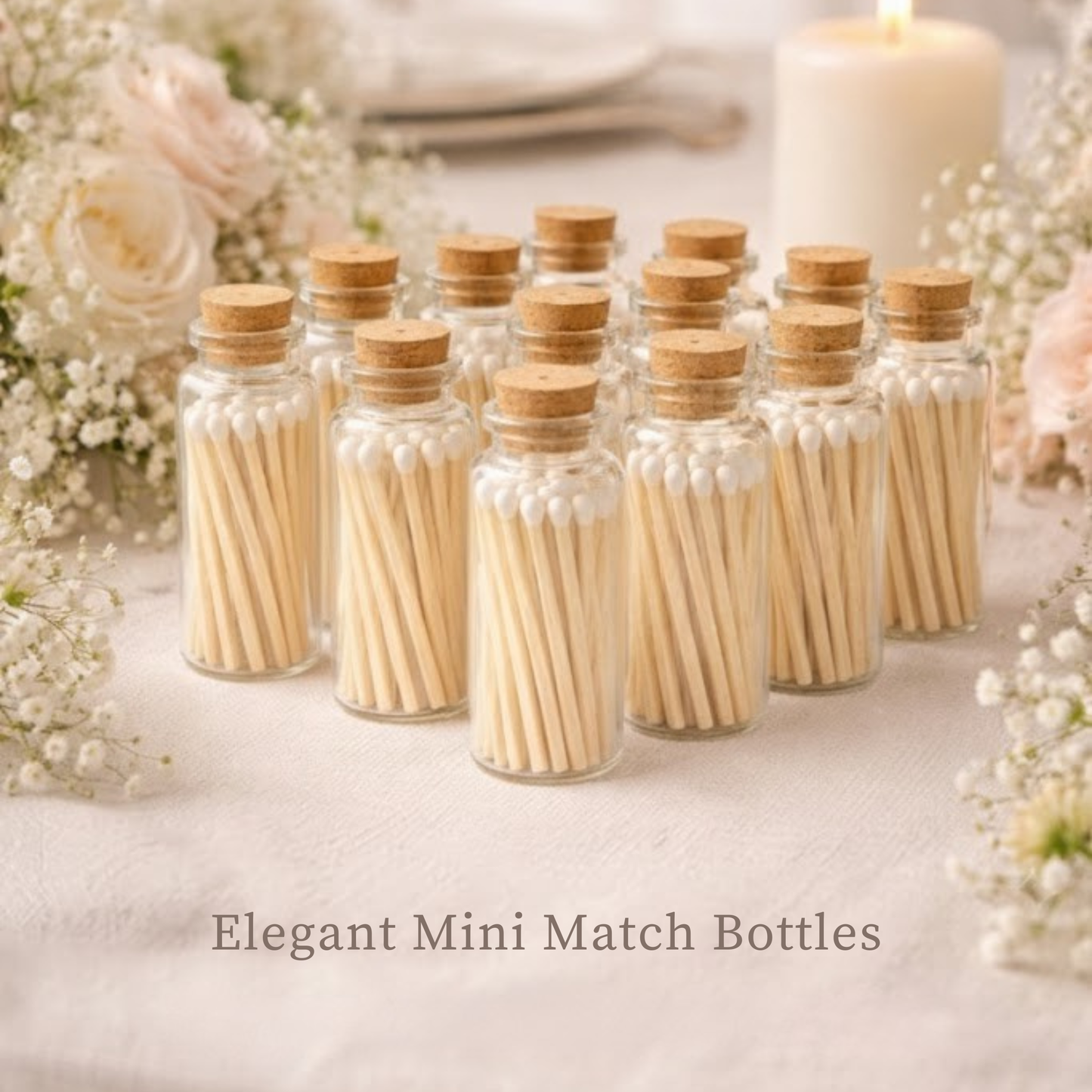 Little Match Bottles – Wedding Match Bottle – Decorative Match Jar with Striker Bottom