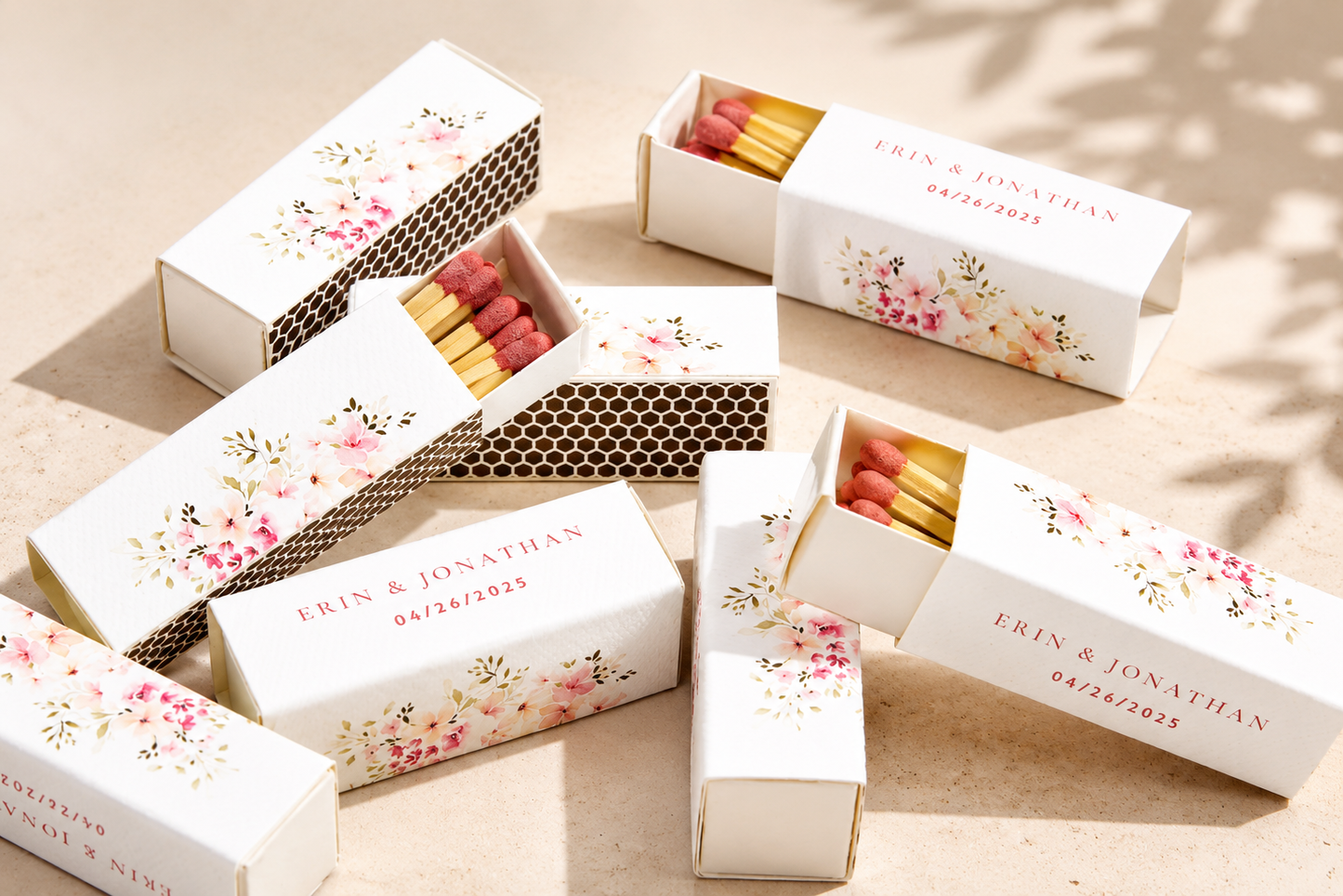 Personalized Wedding Matchboxes – Set of 10 -  2" | Design 1