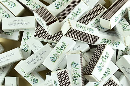 Personalized Wedding Matchboxes – Set of 10 -  2" | Design 5
