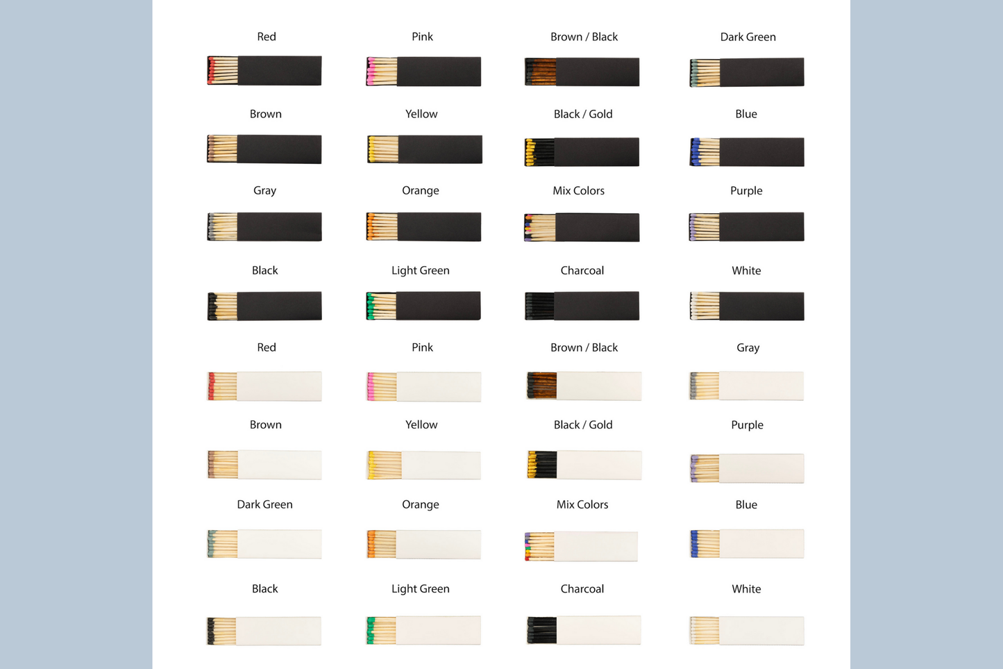 Customizable Funeral Matchboxes – Set of 10 – Memorial Design – Colorful Matchsticks – Perfect for Funeral Services & Remembrance